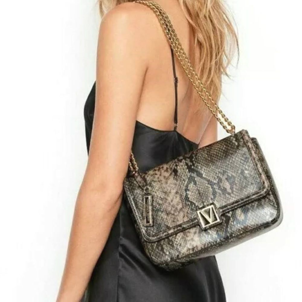 Victoria’s Secret Snakeskin Print Medium Chain Strap Bag - Brand New With Tags